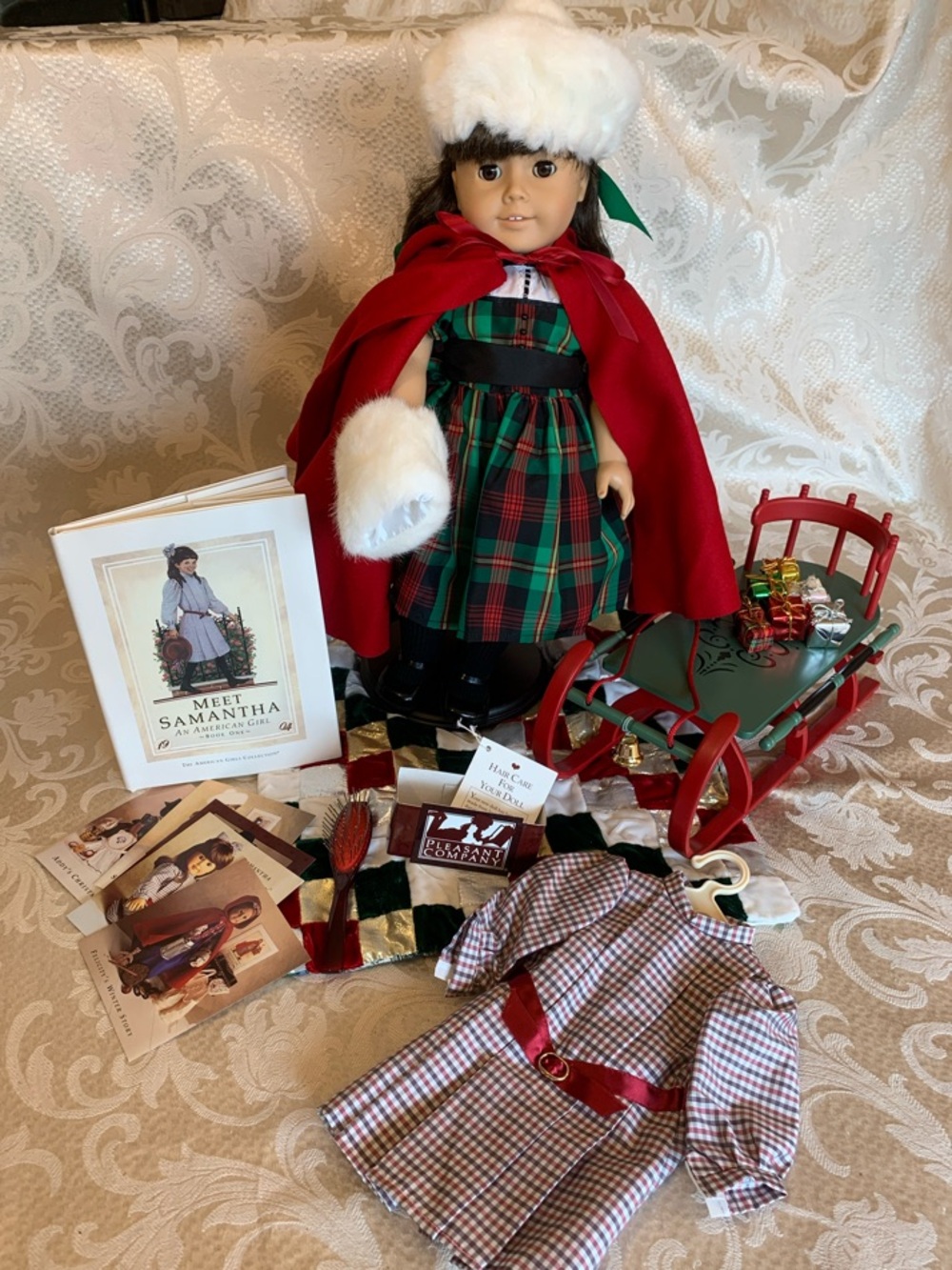 American Girl Samantha Holiday Outfit Set - Red, Green & White
